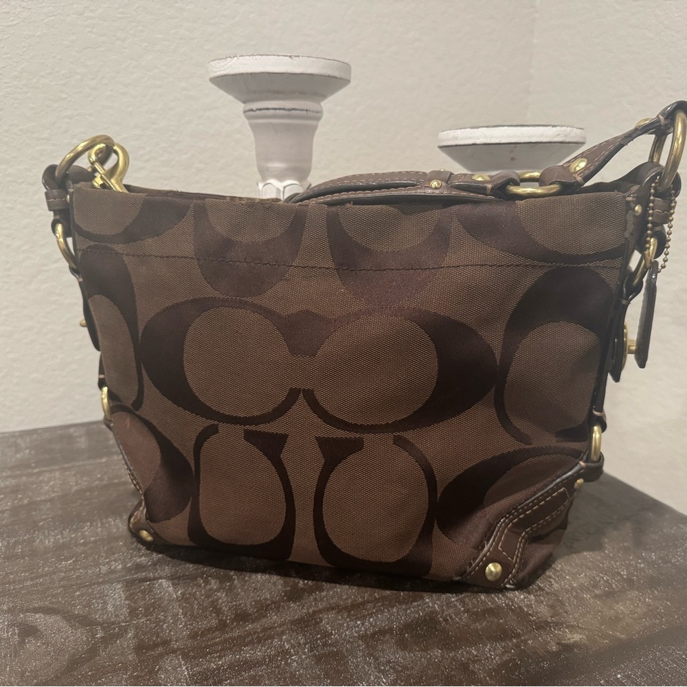 Vintage Coach Brown Signature Shoulder Bag